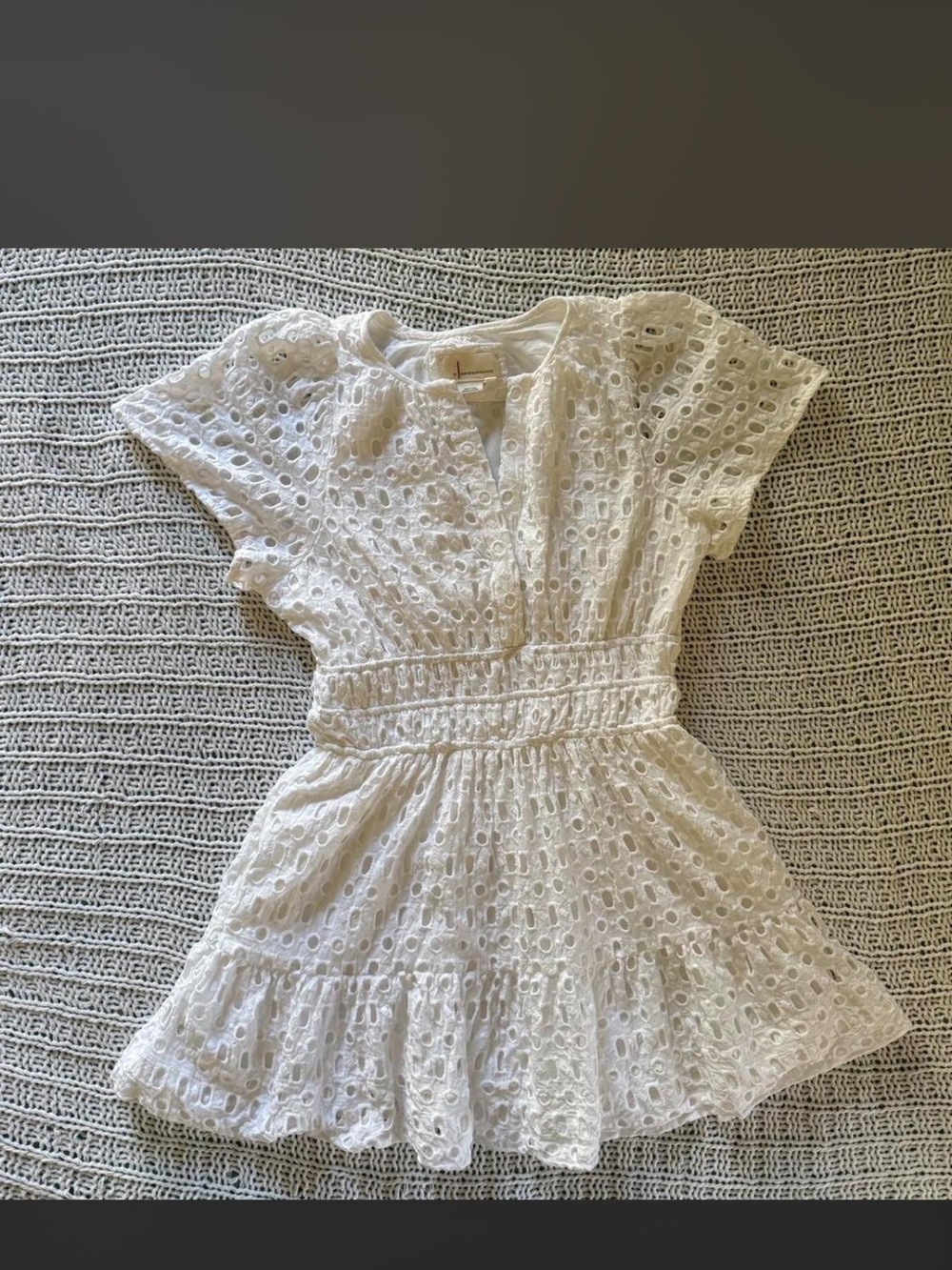 Eyelet White Cotton Flowy Dress